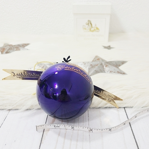 Department 56 Charles Dickens Heritage Ball Ornament Blue Glass & Metal #5774-6 - Picture 5 of 7